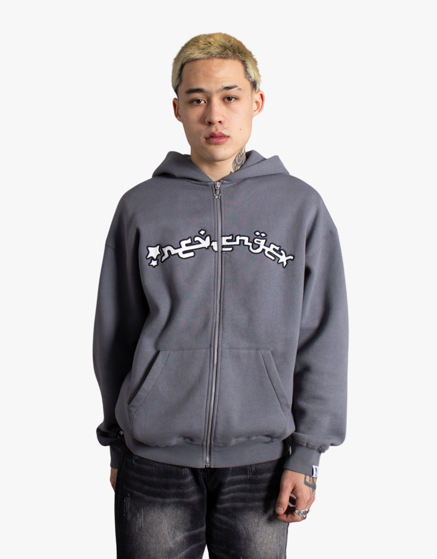 SWEAT ZIP GRIS + SWEAT ZIP ROSE