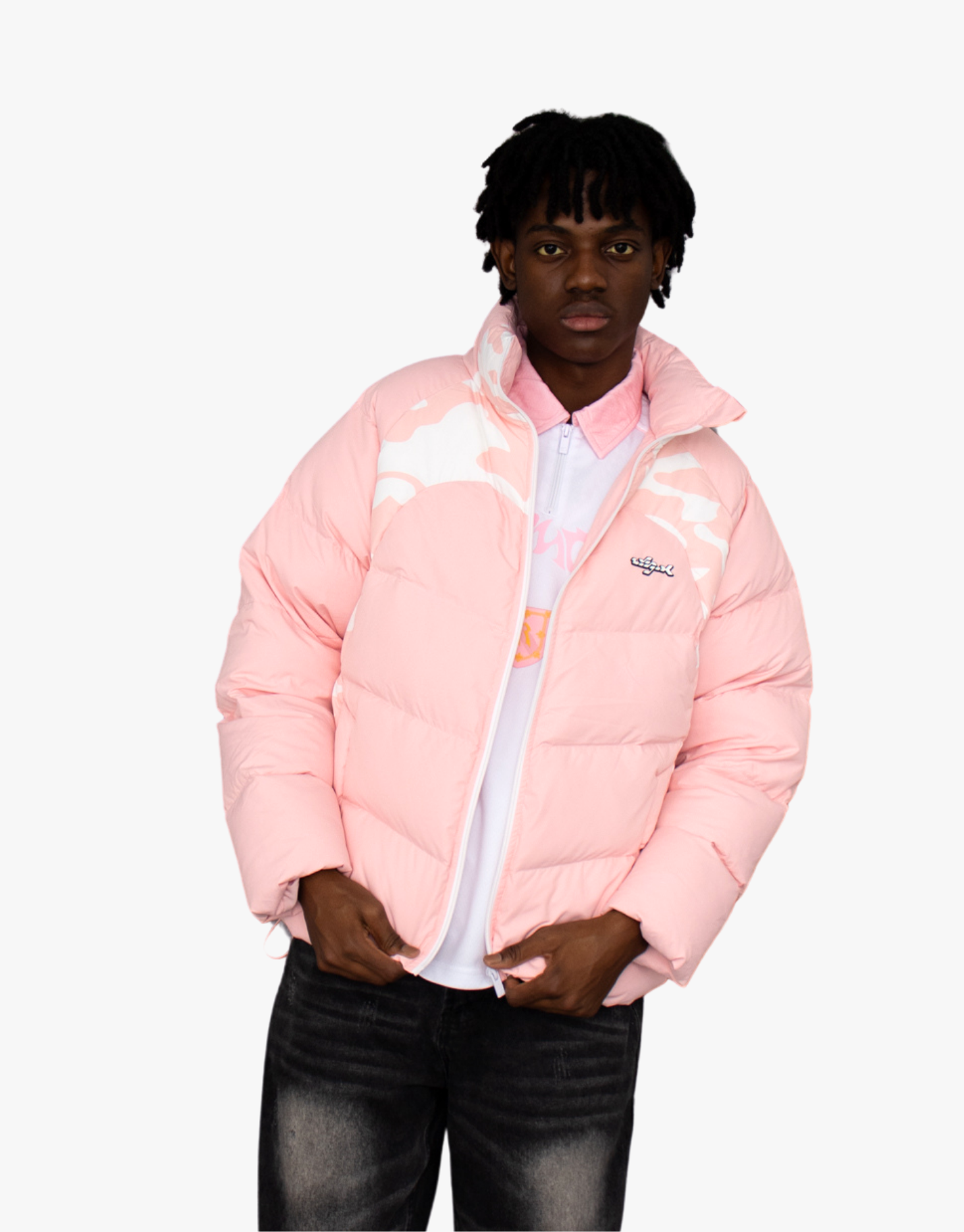 DOUDOUNE BLEUE + DOUDOUNE ROSE