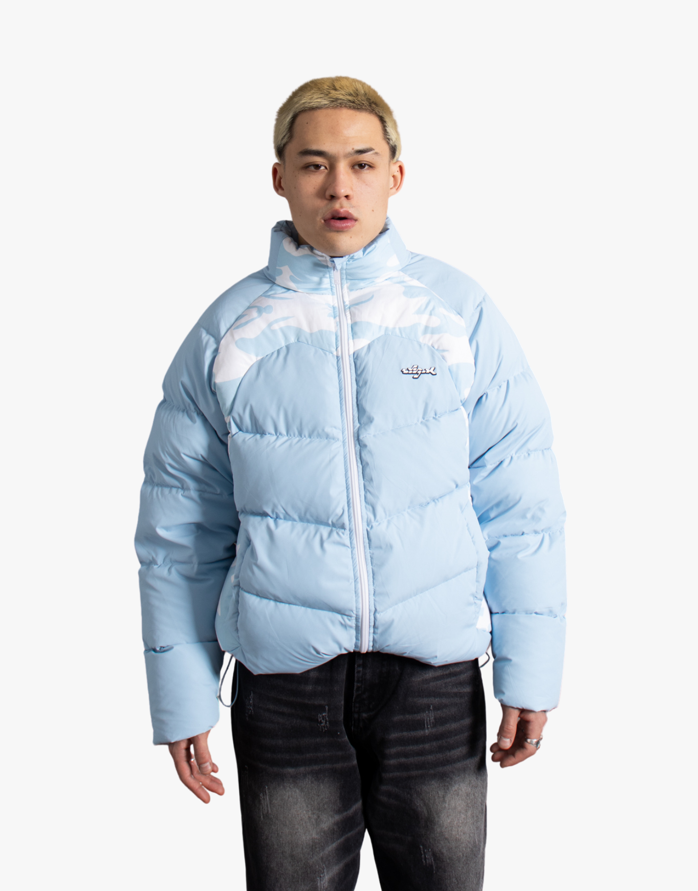 DOUDOUNE BLEUE + DOUDOUNE ROSE