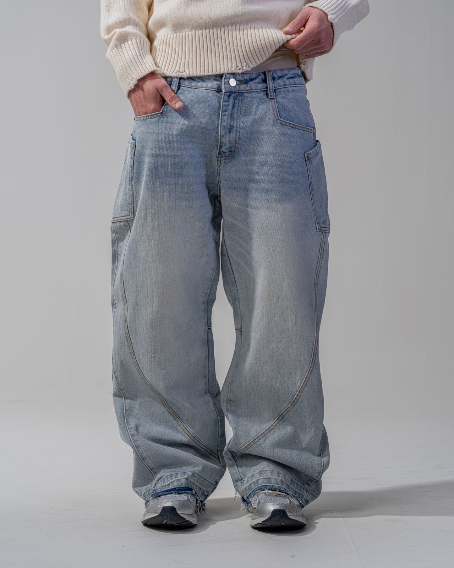 JEANS BAGGY FLARE [BLU]