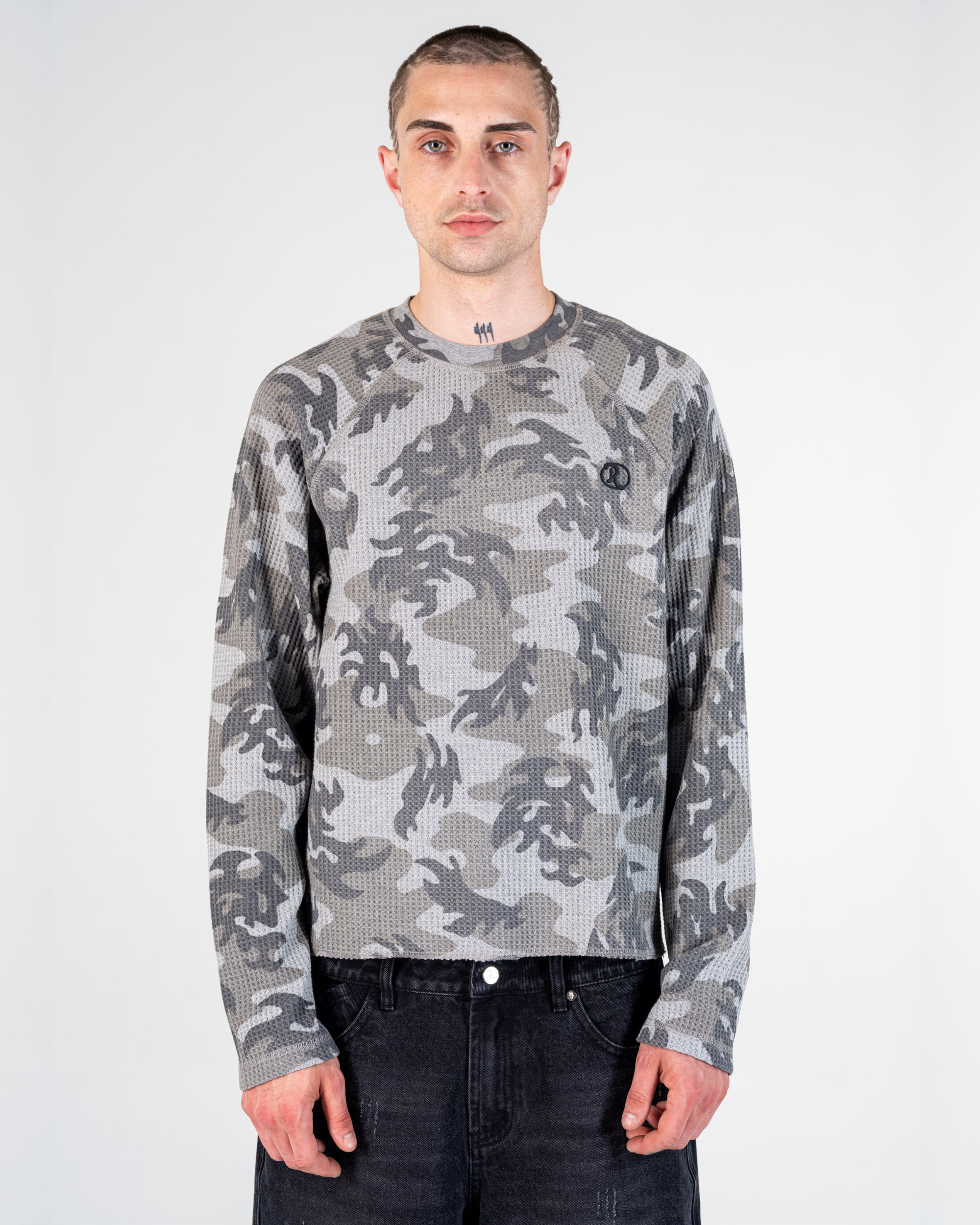 LONGSLEEVES WAFFLE CAMO [GREY]