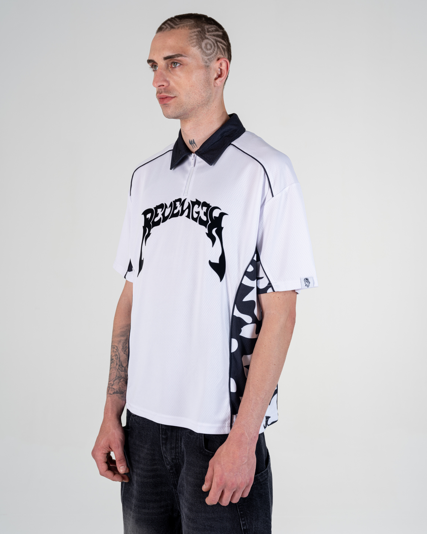 POLO IN MAGLIA CAMO [NERO]