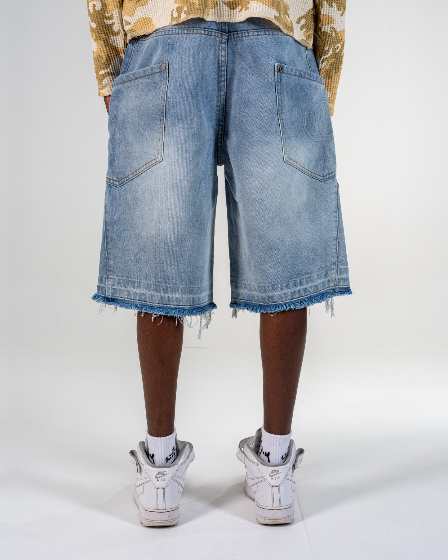 RIPPED BAGGY JORTS [AZZURRO]