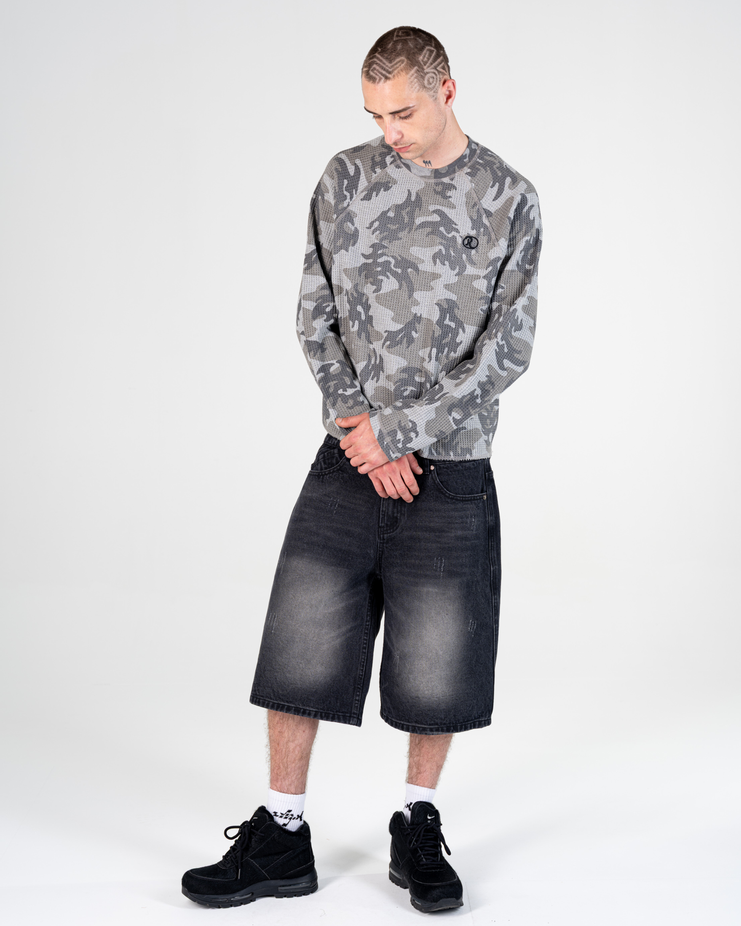 LONGSLEEVES WAFFLE CAMO [GRIGIO]