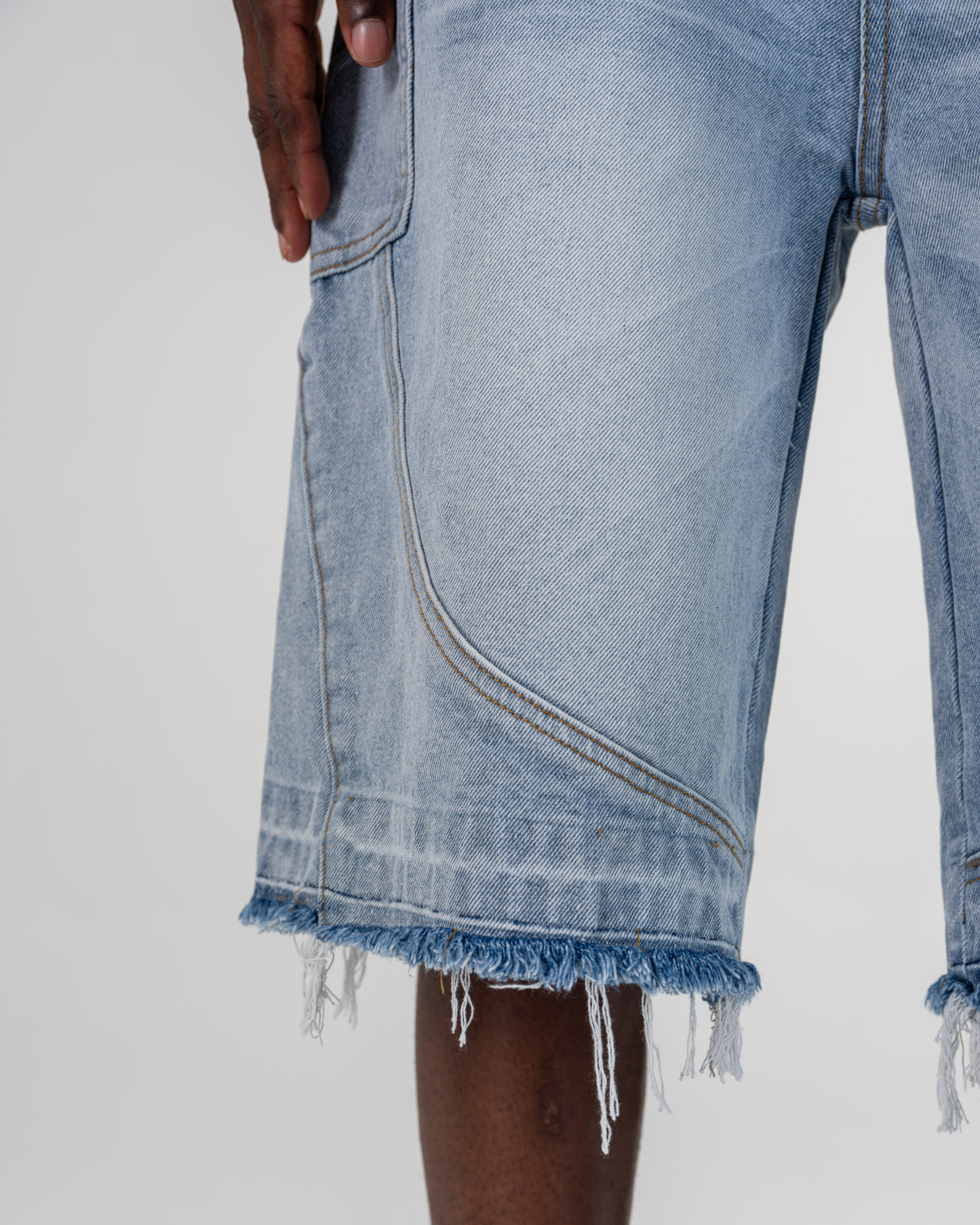 RIPPED BAGGY JORTS [AZZURRO]