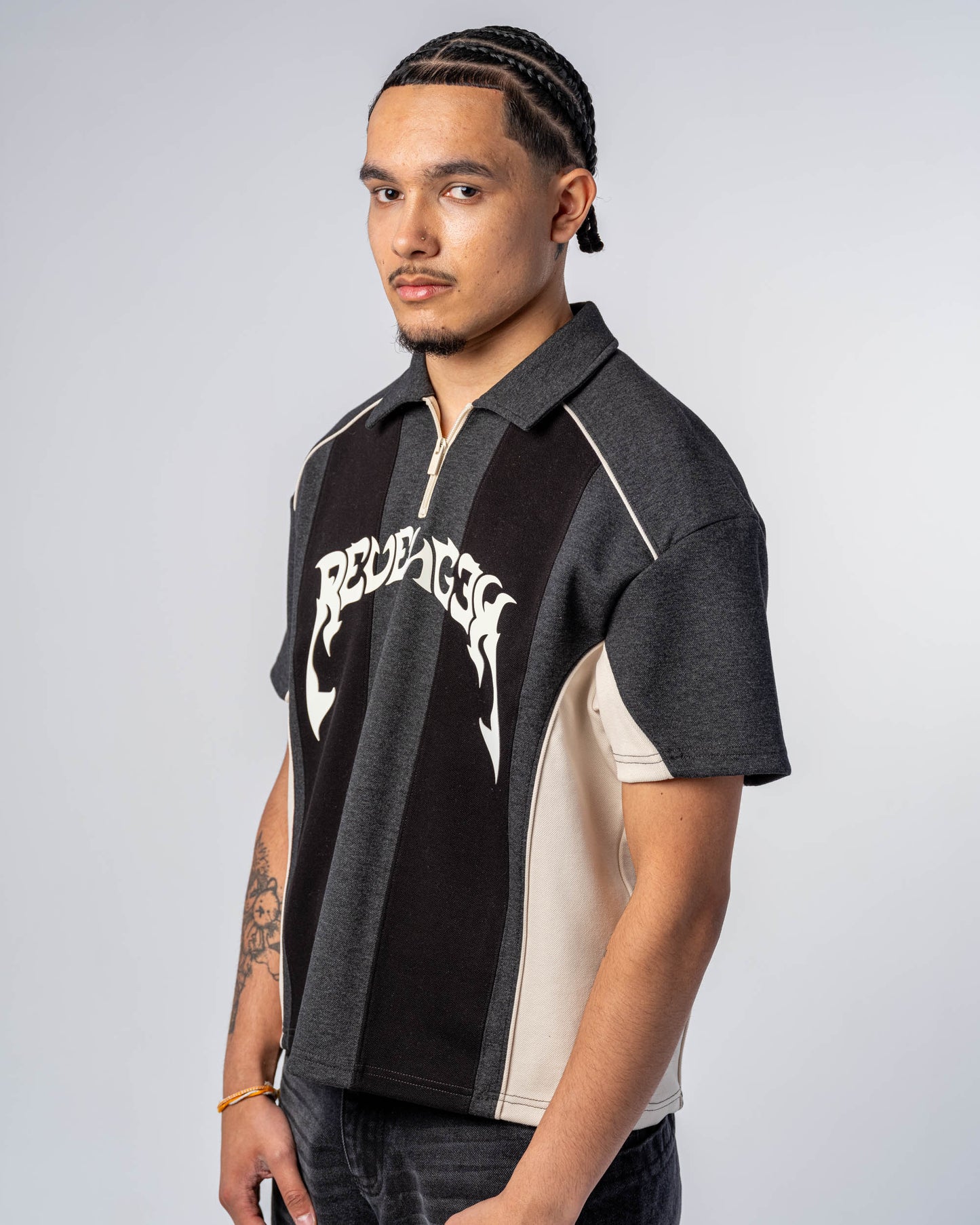 POLO PATCHWORK [NOIR]