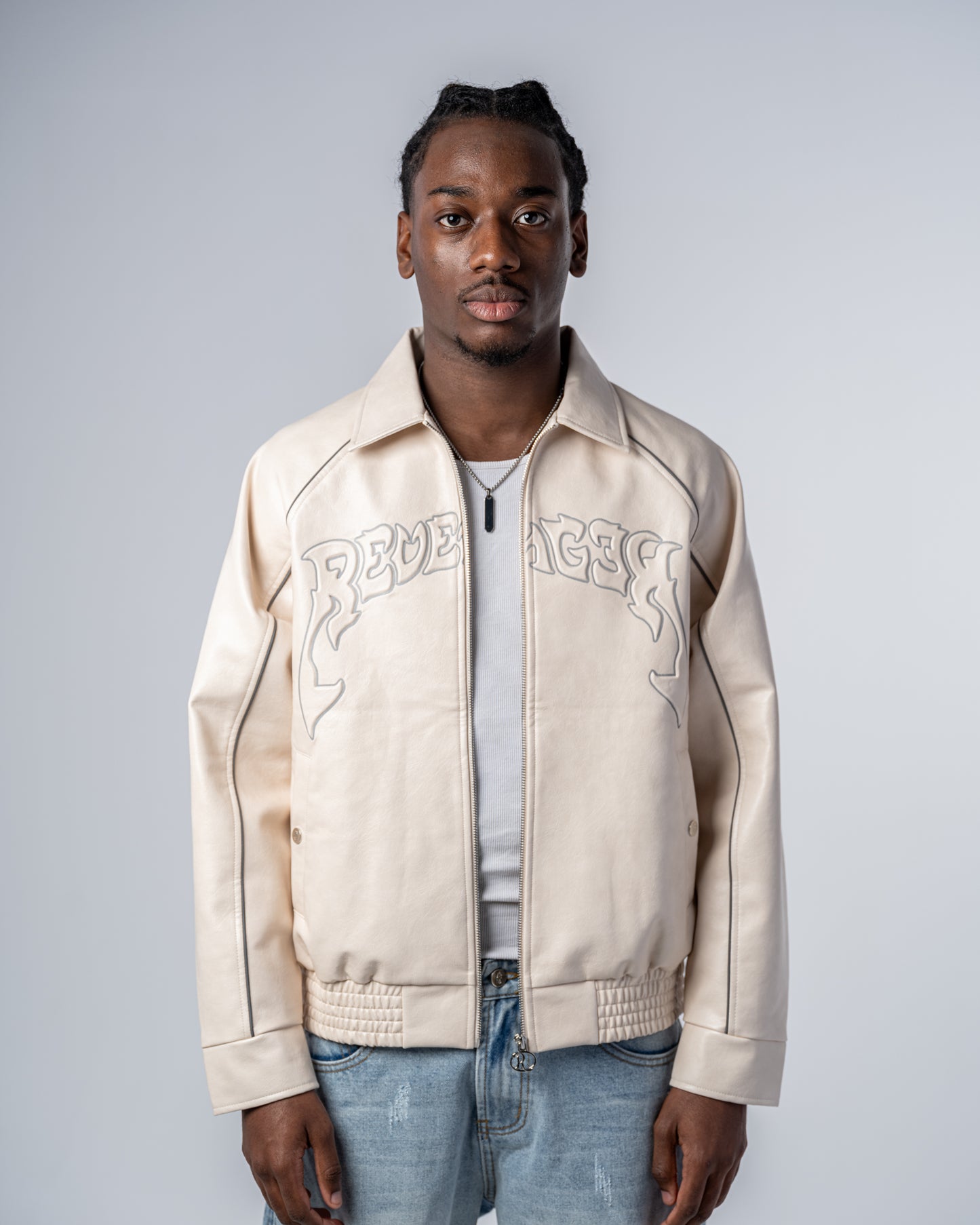 LEATHER JACKET [BEIGE]