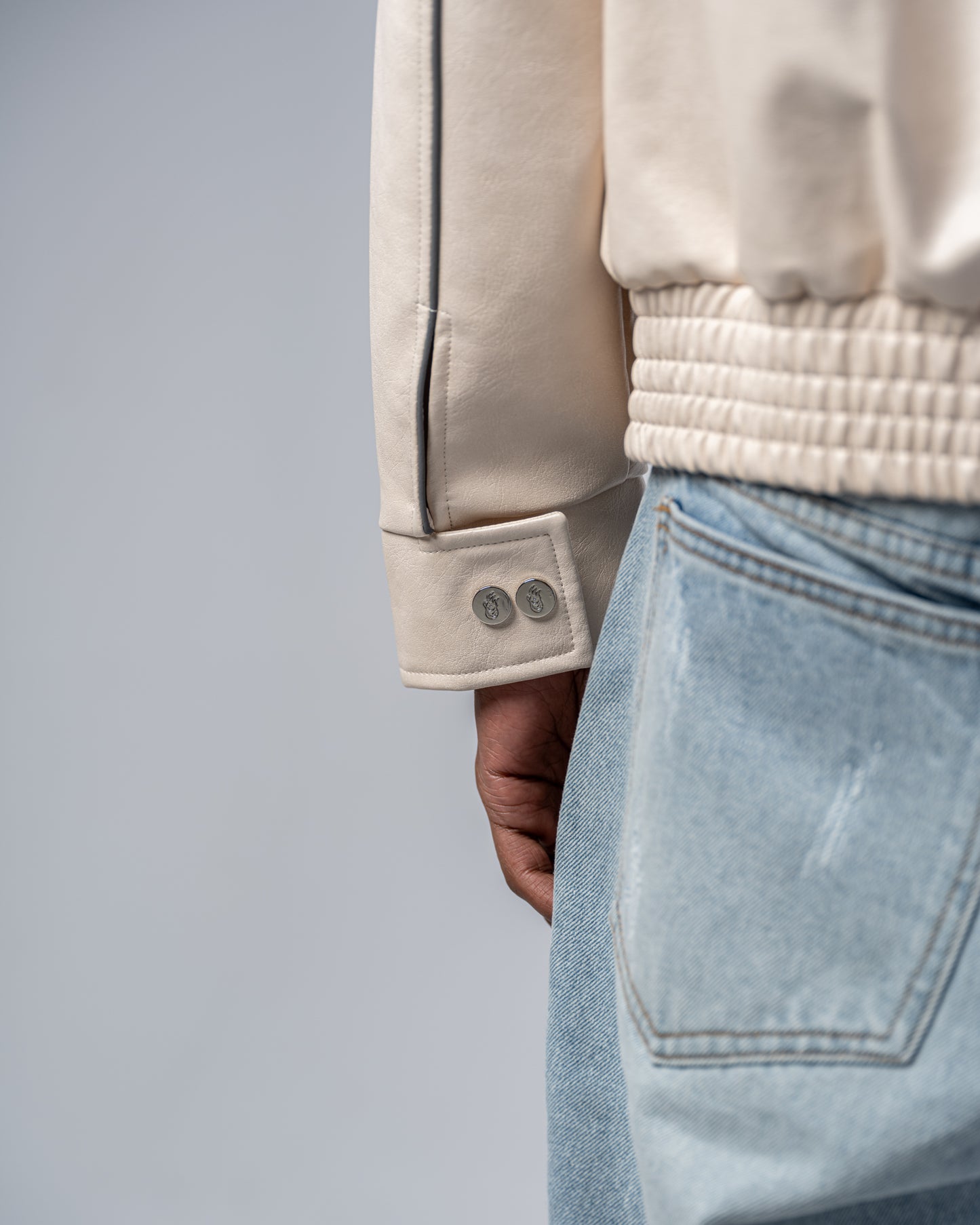 LEATHER JACKET [BEIGE]