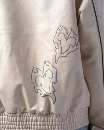 LEATHER JACKET [BEIGE]