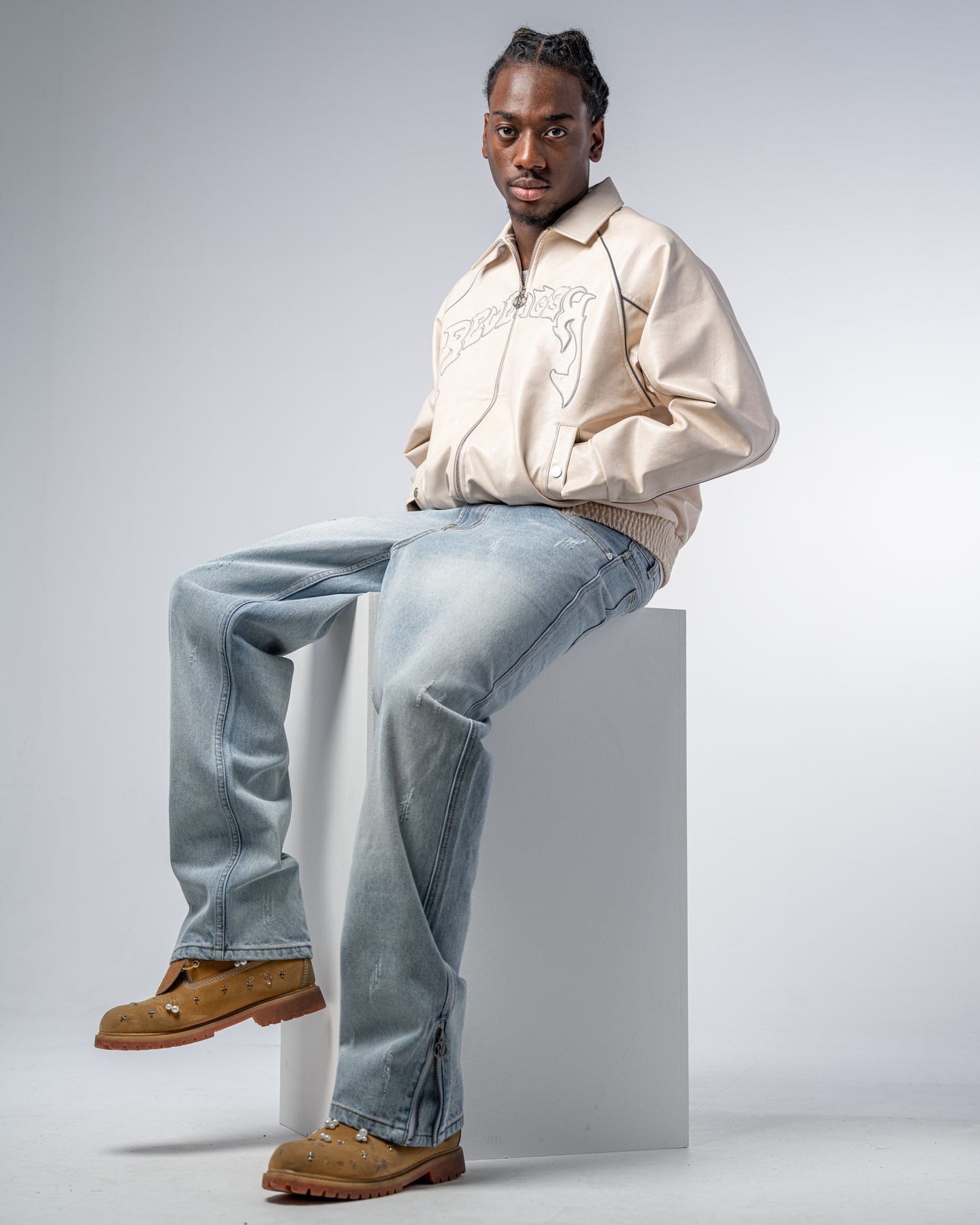 LEATHER JACKET [BEIGE]