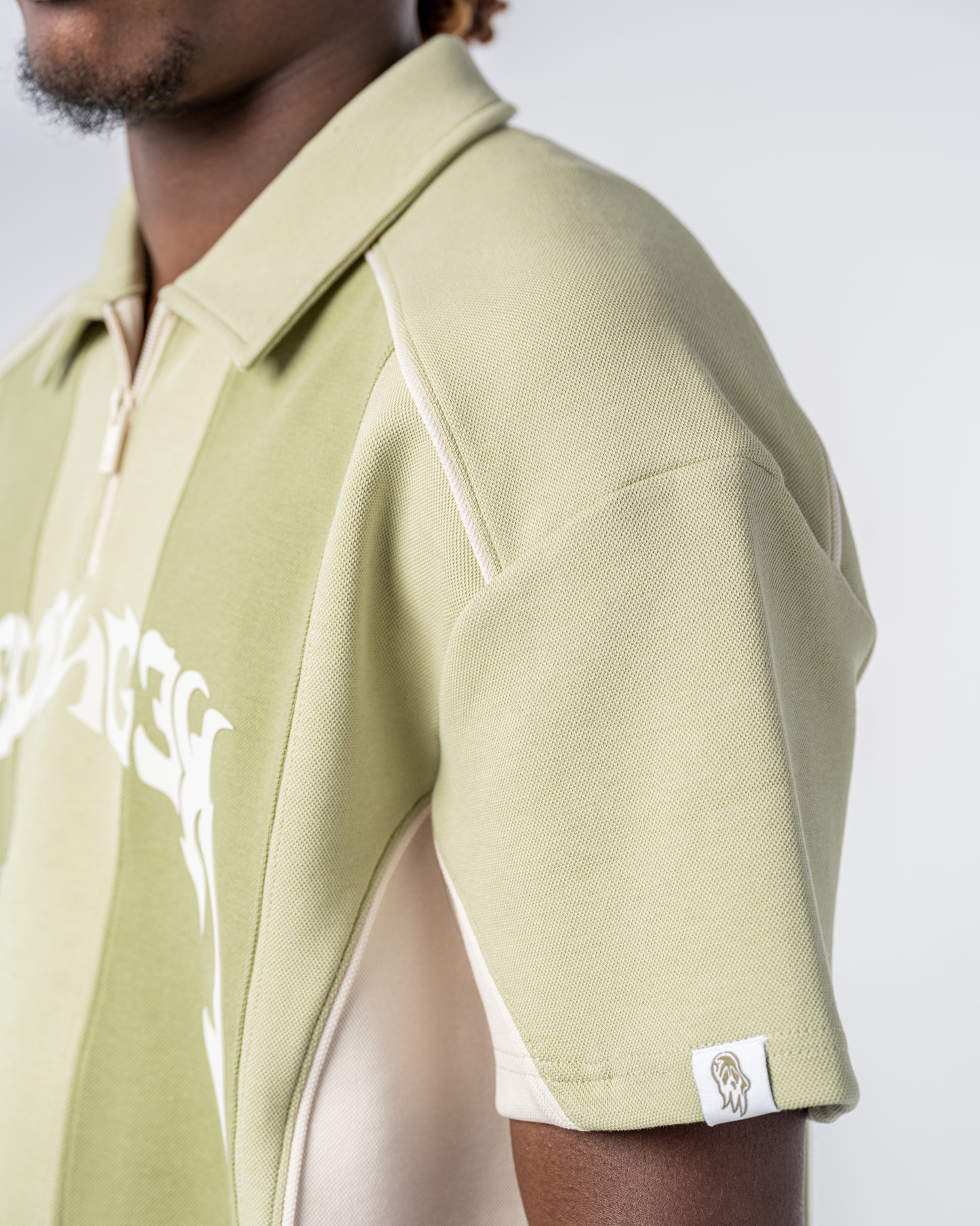 POLO PATCHWORK [VERT / BEIGE]