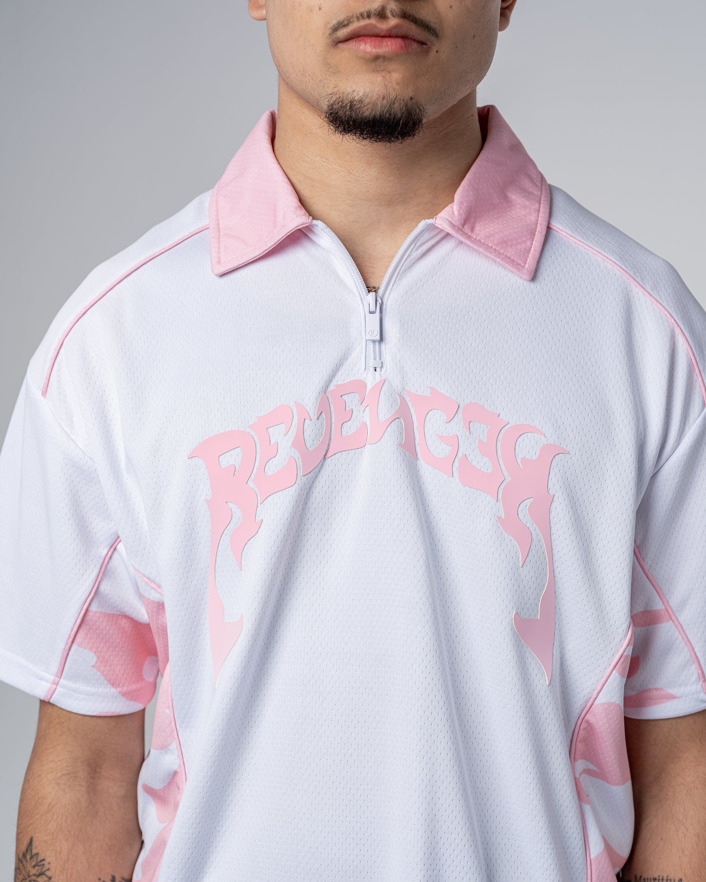 POLO CAMO EN MAILLE [ROSE]