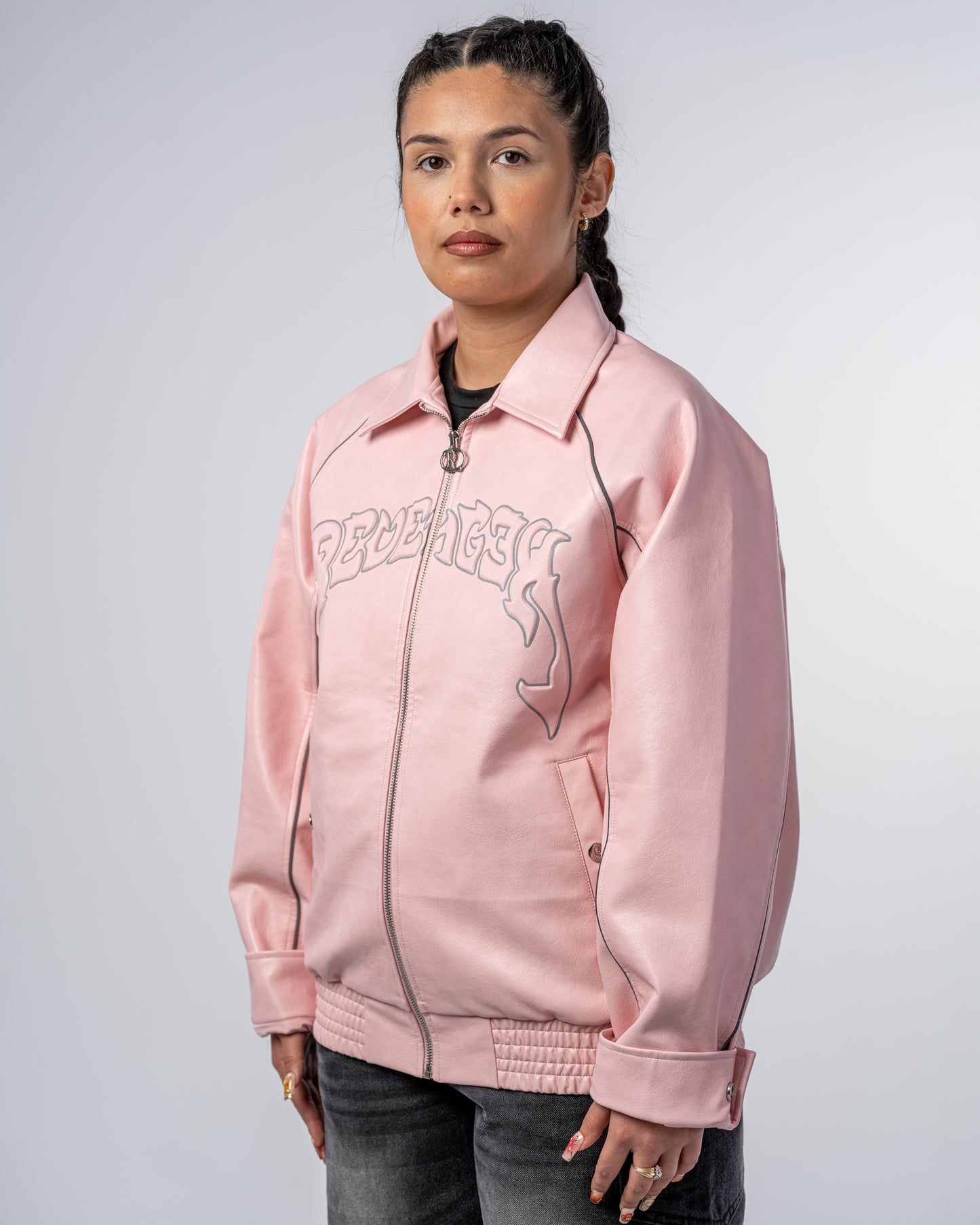 LEATHER JACKET [PINK]