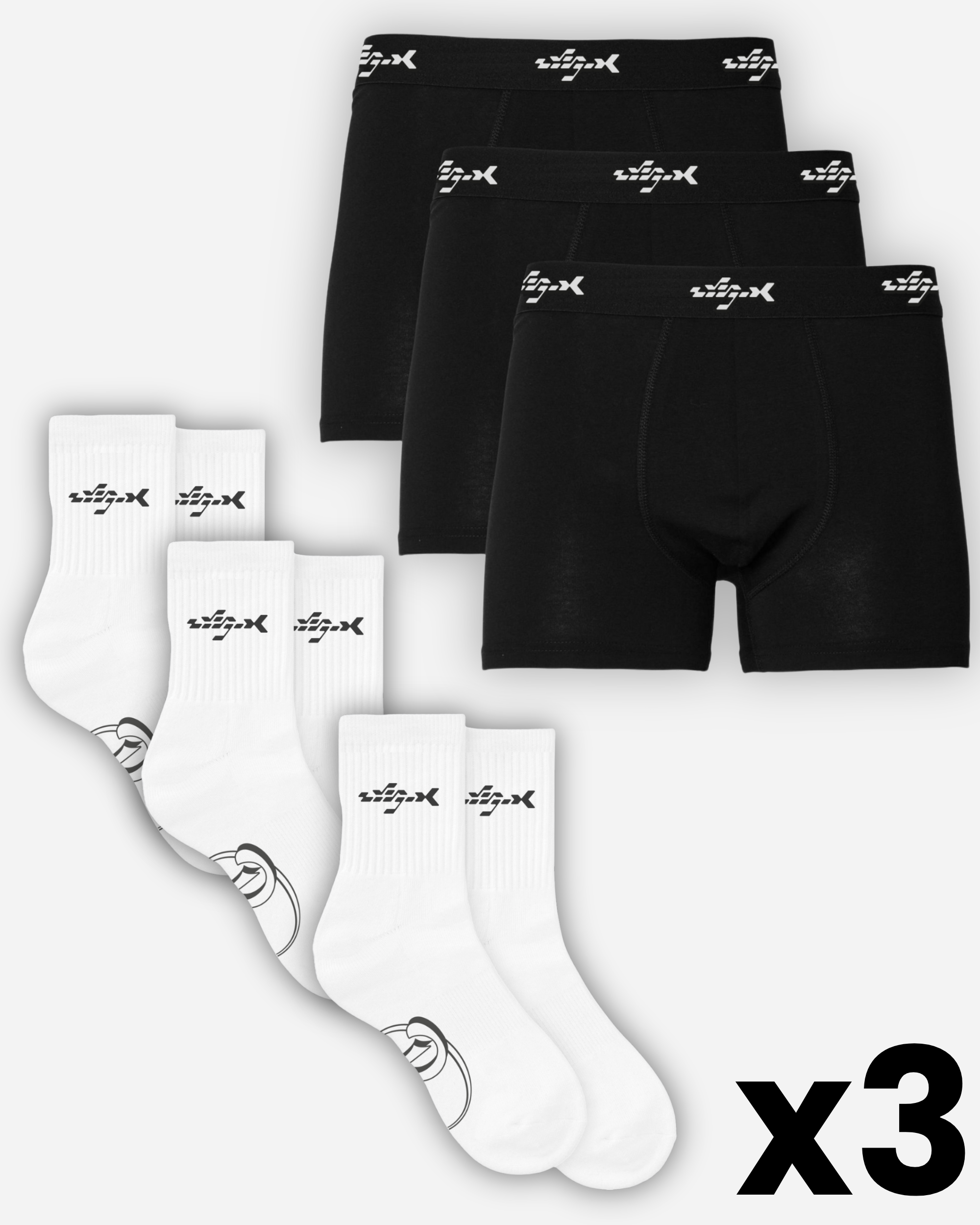 ESSENTIAL PACK: BOXERS + SOCKS x3